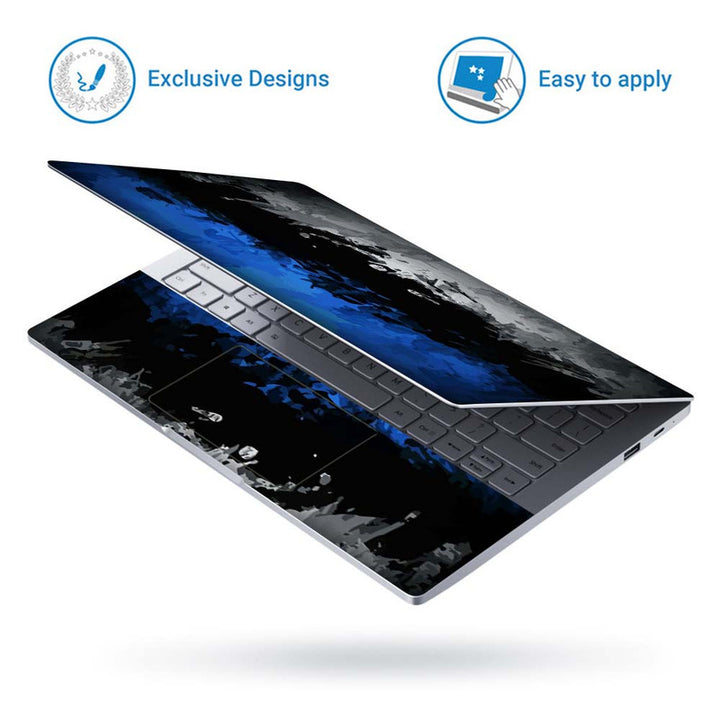 Full Panel Laptop Skin - Blue Black Grey Art