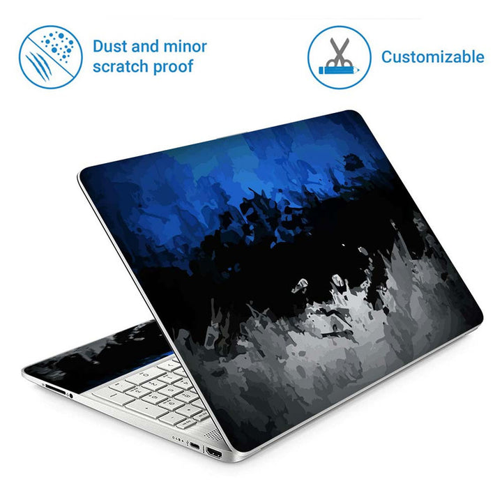 Full Panel Laptop Skin - Blue Black Grey Art