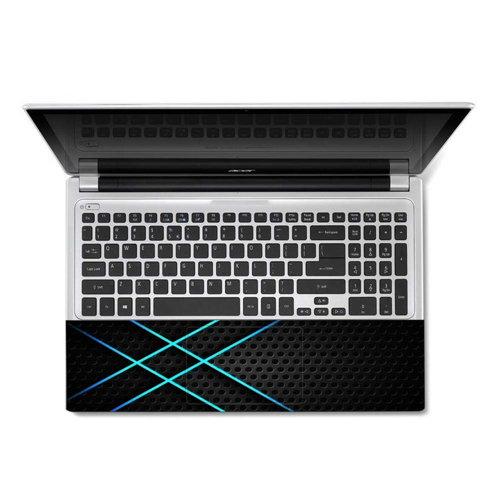 Full Panel Laptop Skin - Blue Cross Black Net