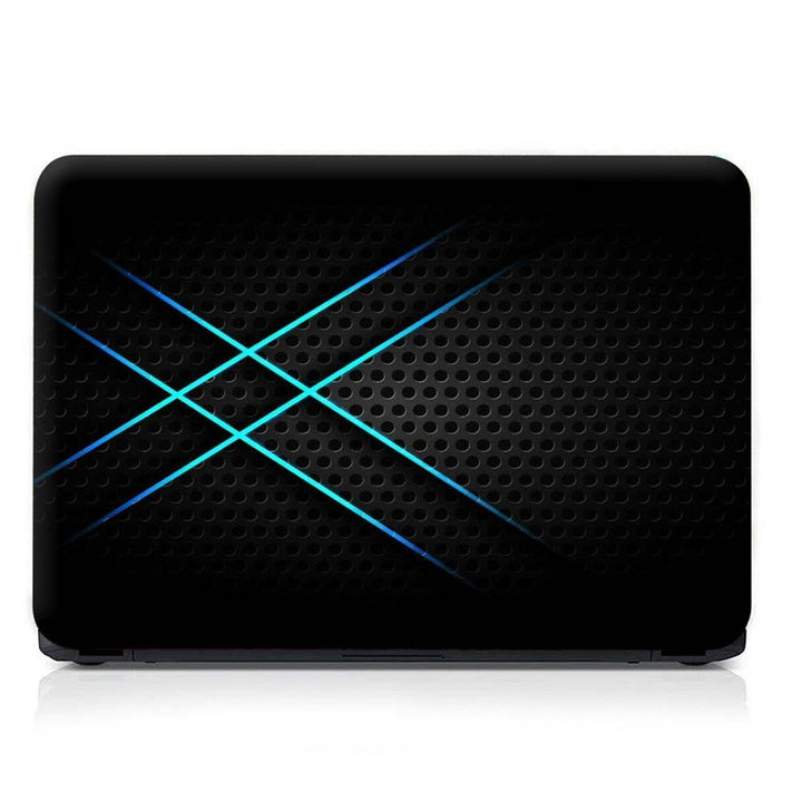 Full Panel Laptop Skin - Blue Cross Black Net