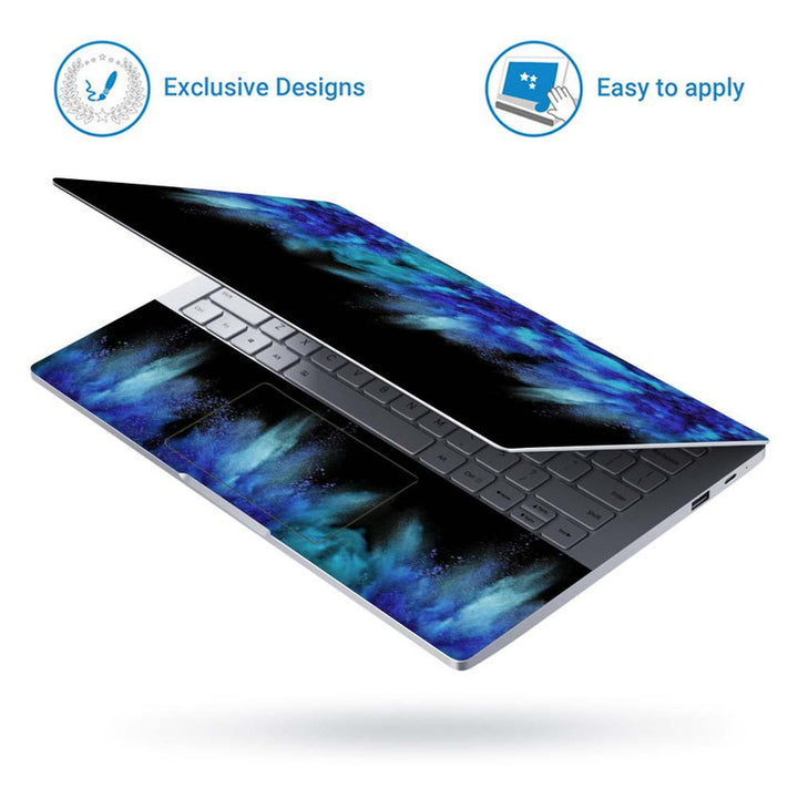 Full Panel Laptop Skin - Blue Dust on Black