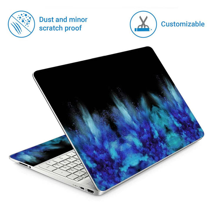 Full Panel Laptop Skin - Blue Dust on Black