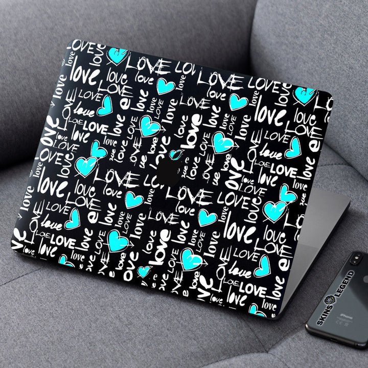 Laptop Skin for Apple MacBook - Blue Love Symbol - SkinsLegend