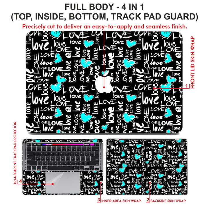 Laptop Skin for Apple MacBook - Blue Love Symbol - SkinsLegend