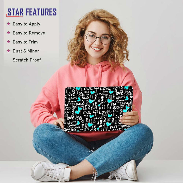 Full Panel Laptop Skin - Blue Love