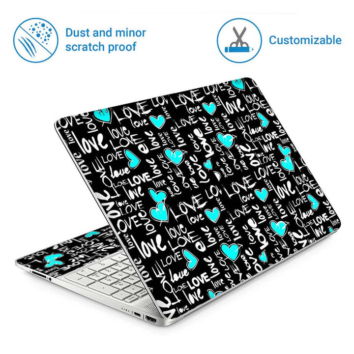 Full Panel Laptop Skin - Blue Love