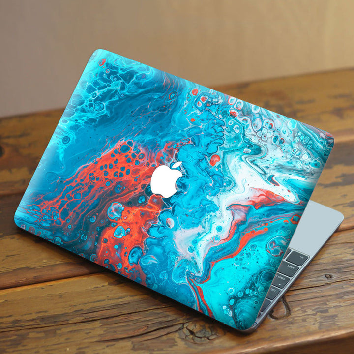 Laptop Skin for Apple MacBook - Blue Orange Stone Art - SkinsLegend