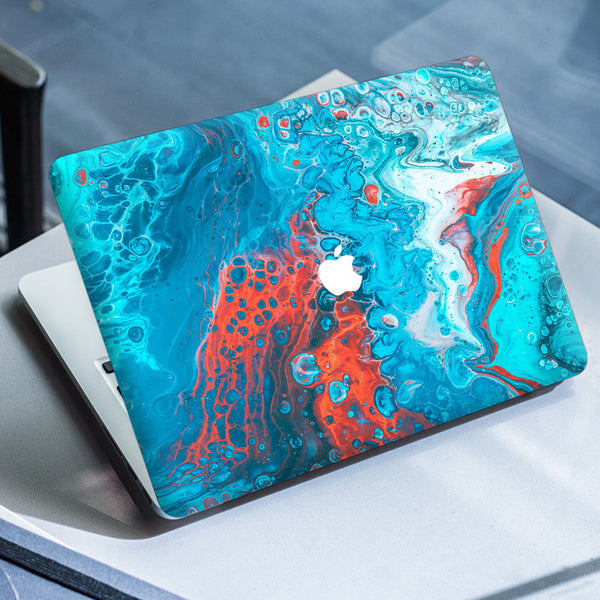 Laptop Skin for Apple MacBook - Blue Orange Stone Art - SkinsLegend