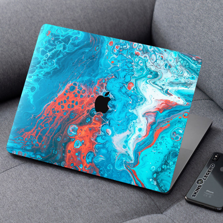 Laptop Skin for Apple MacBook - Blue Orange Stone Art - SkinsLegend