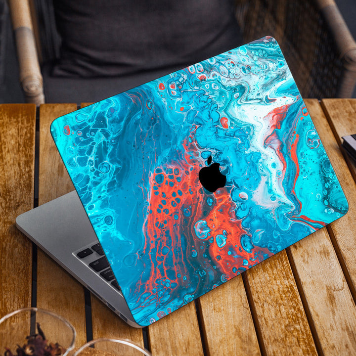 Laptop Skin for Apple MacBook - Blue Orange Stone Art - SkinsLegend