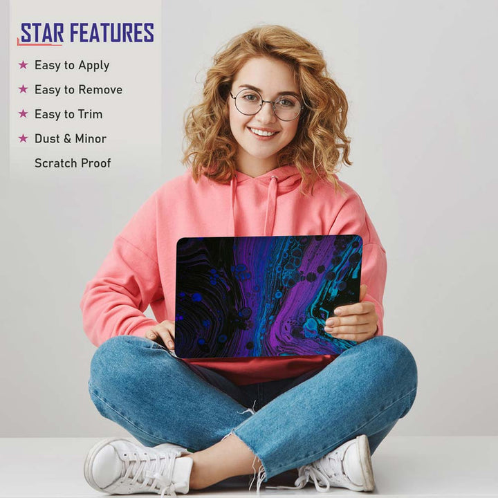 Full Panel Laptop Skin - Blue Purple Particles