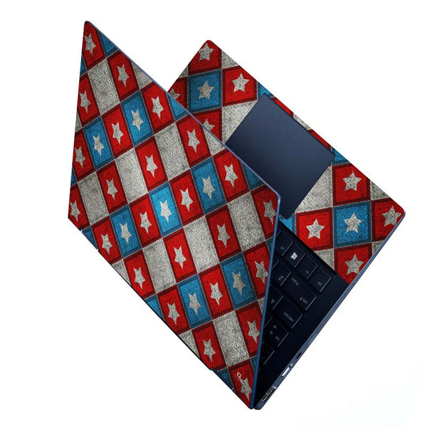 Full Panel Laptop Skin - Blue Red Star