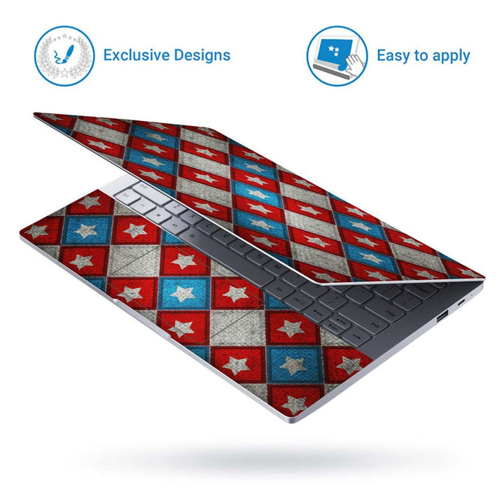 Full Panel Laptop Skin - Blue Red Star