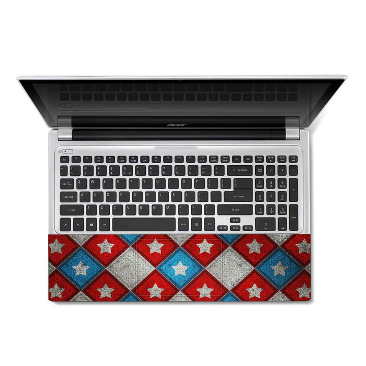 Full Panel Laptop Skin - Blue Red Star