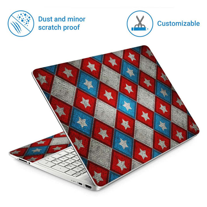 Full Panel Laptop Skin - Blue Red Star