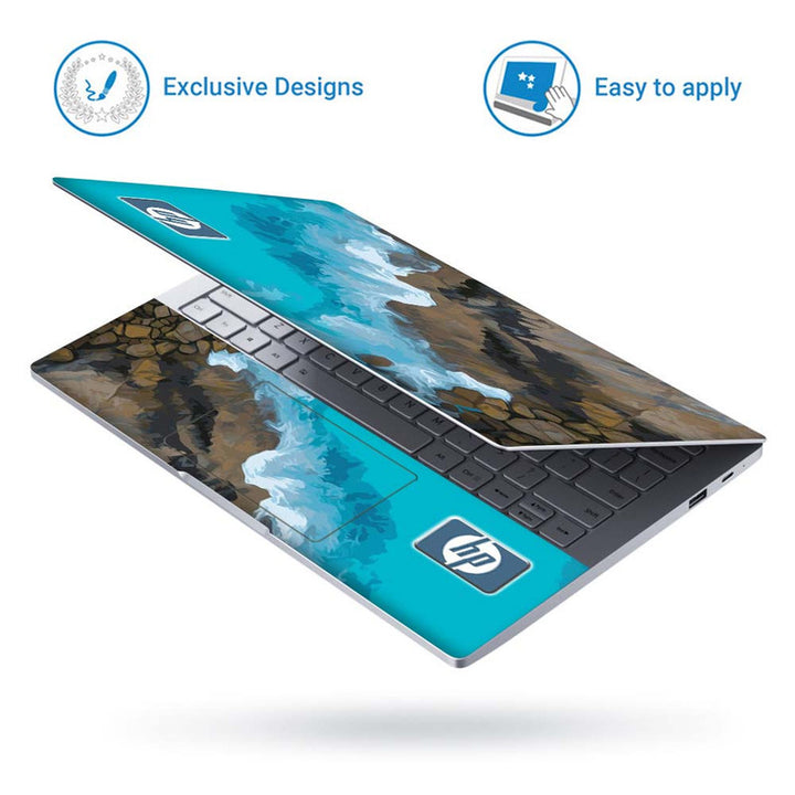 Full Panel Laptop Skin - Blue Sea Hp Logo