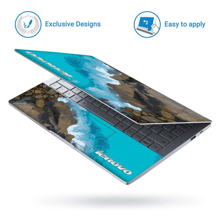 Full Panel Laptop Skin - Blue Sea Lenovo Logo