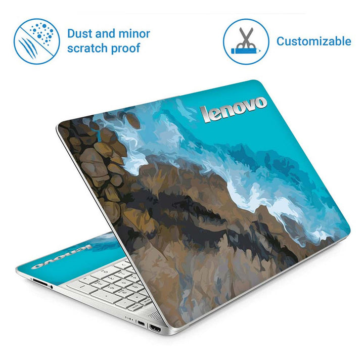 Full Panel Laptop Skin - Blue Sea Lenovo Logo