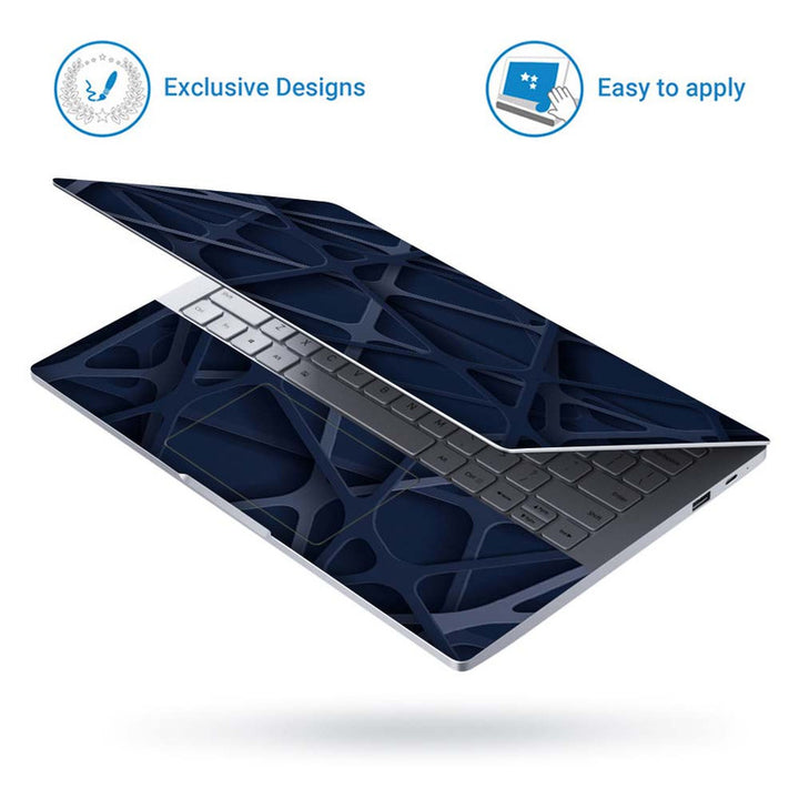 Full Panel Laptop Skin - Blue Shaded Bars Design