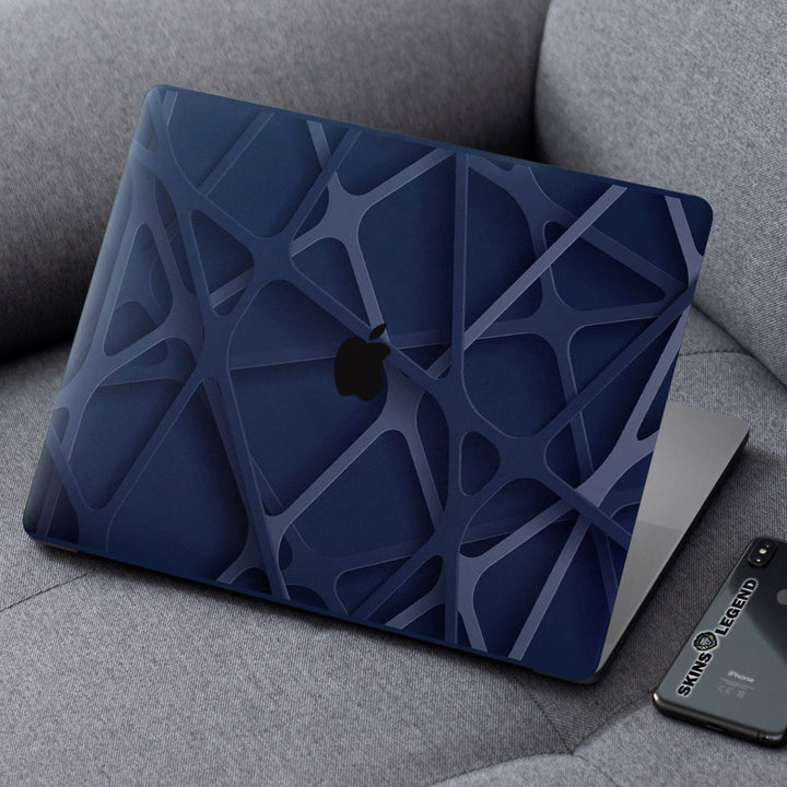 Laptop Skin for Apple MacBook - Blue Shaded Bars Design - SkinsLegend