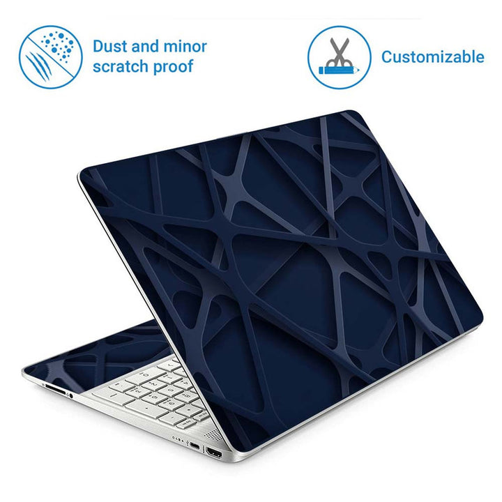 Full Panel Laptop Skin - Blue Shaded Bars Design