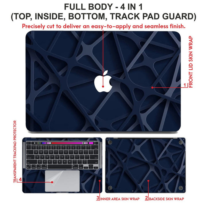 Laptop Skin for Apple MacBook - Blue Shaded Bars Design - SkinsLegend