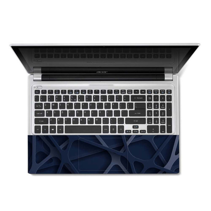 Full Panel Laptop Skin - Blue Shaded Bars Design