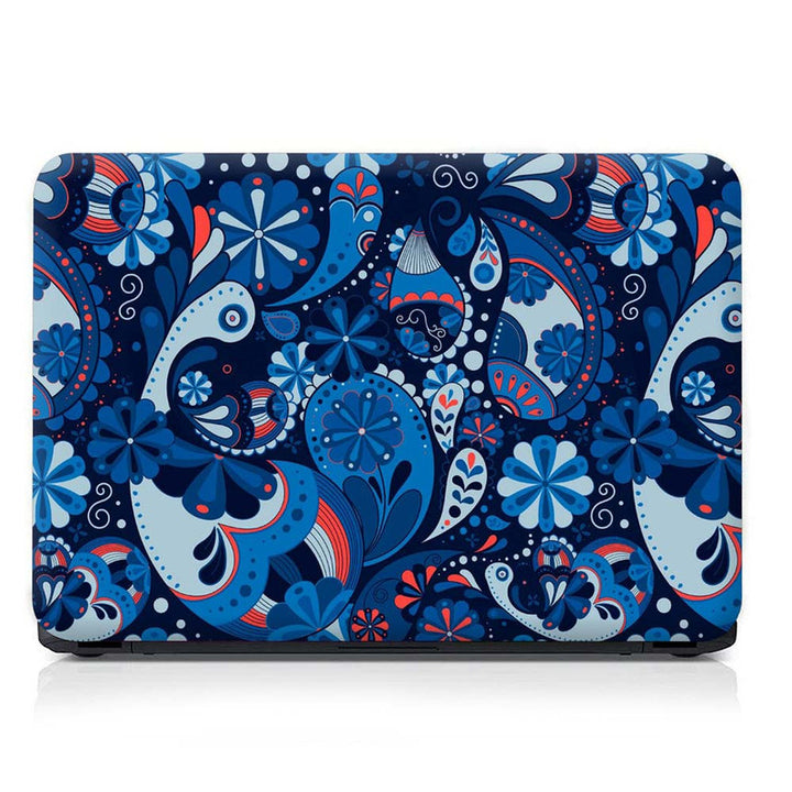 Full Panel Laptop Skin - Blue Shaded Paisley