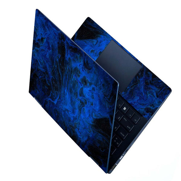 Full Panel Laptop Skin - Blue Smoke on Black