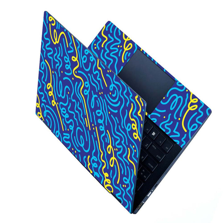 Full Panel Laptop Skin - Blue Spiral