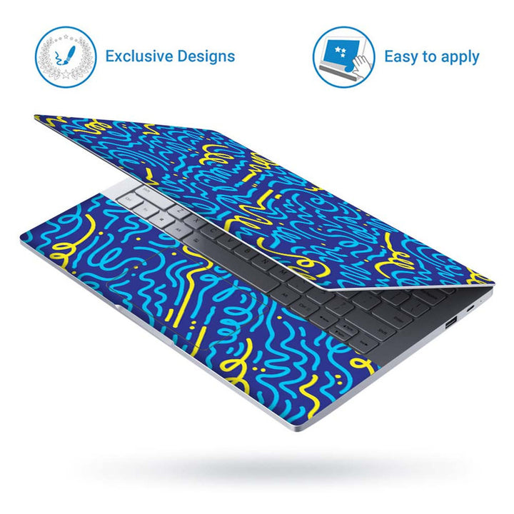 Full Panel Laptop Skin - Blue Spiral