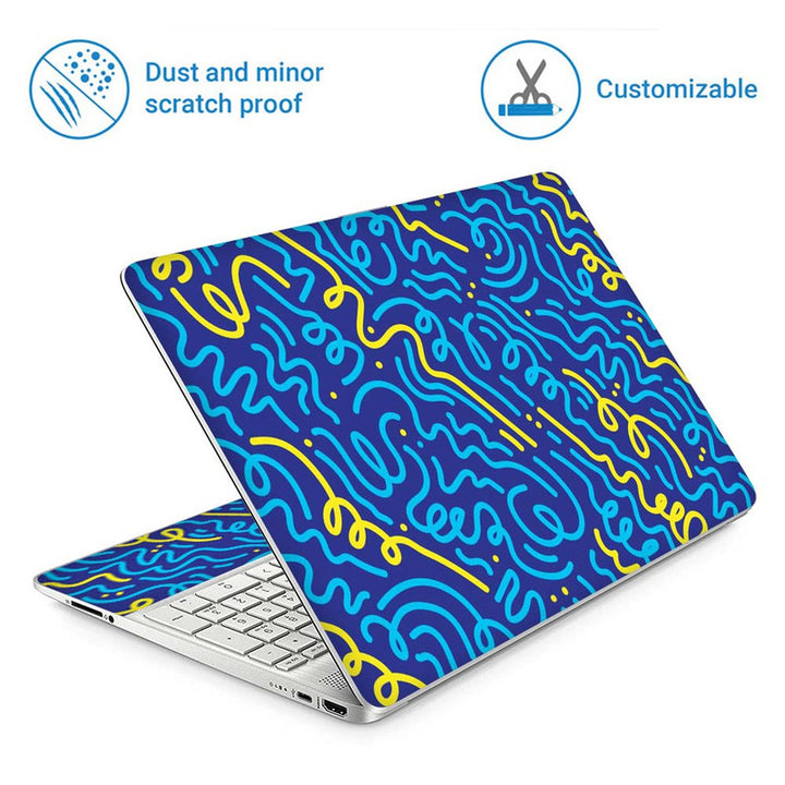 Full Panel Laptop Skin - Blue Spiral