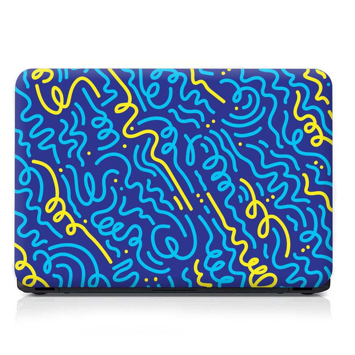 Full Panel Laptop Skin - Blue Spiral