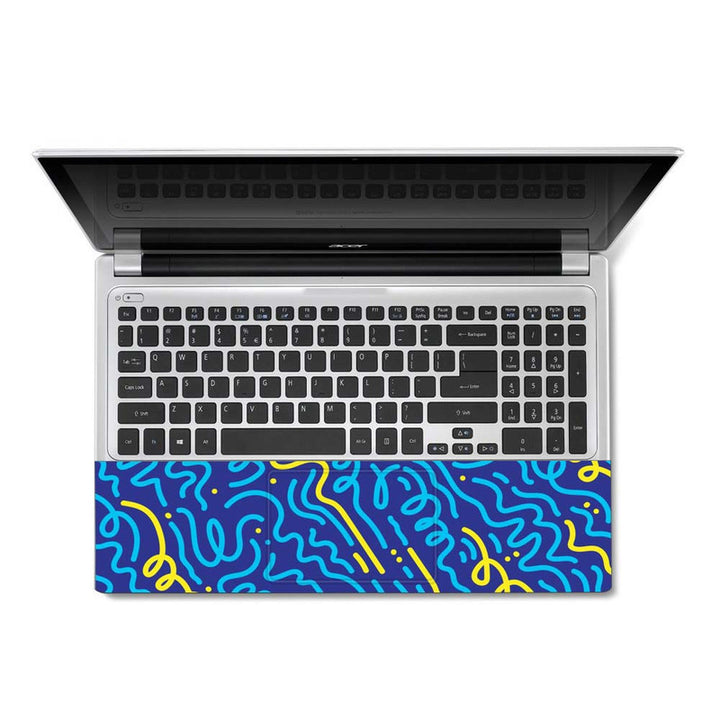 Full Panel Laptop Skin - Blue Spiral