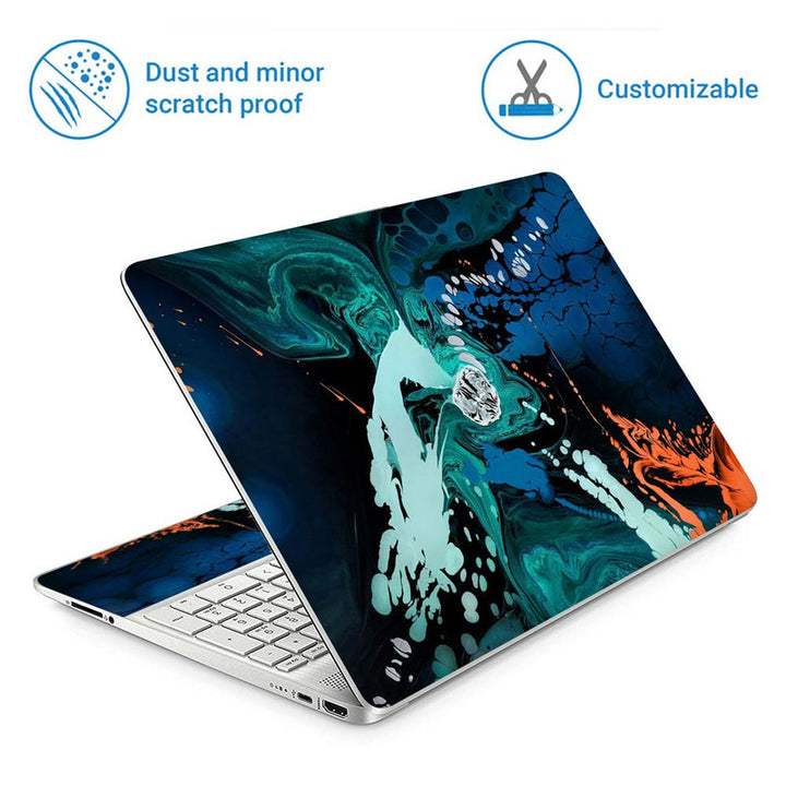 Full Panel Laptop Skin - Blue Stone Art Abstract