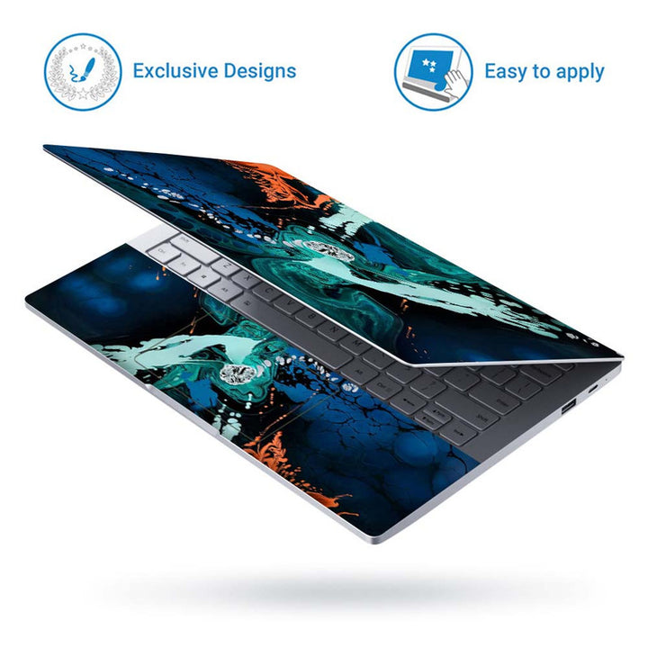 Full Panel Laptop Skin - Blue Stone Art Abstract