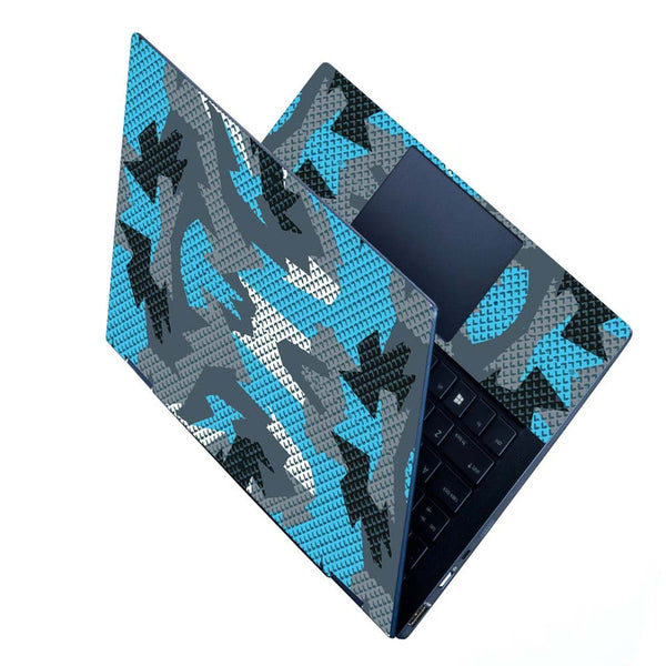 Full Panel Laptop Skin - Blue White Tiny Arrow