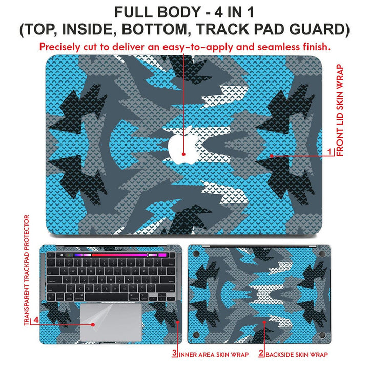 Laptop Skin for Apple MacBook - Blue White Tiny Arrow - SkinsLegend