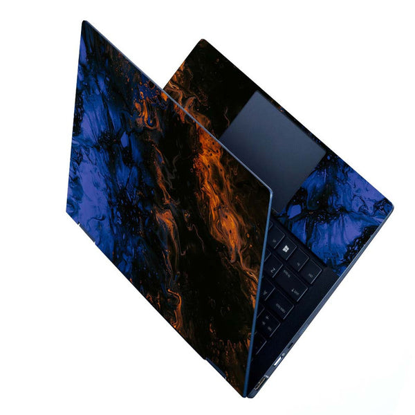 Full Panel Laptop Skin - Blue Yellow Stroke Art