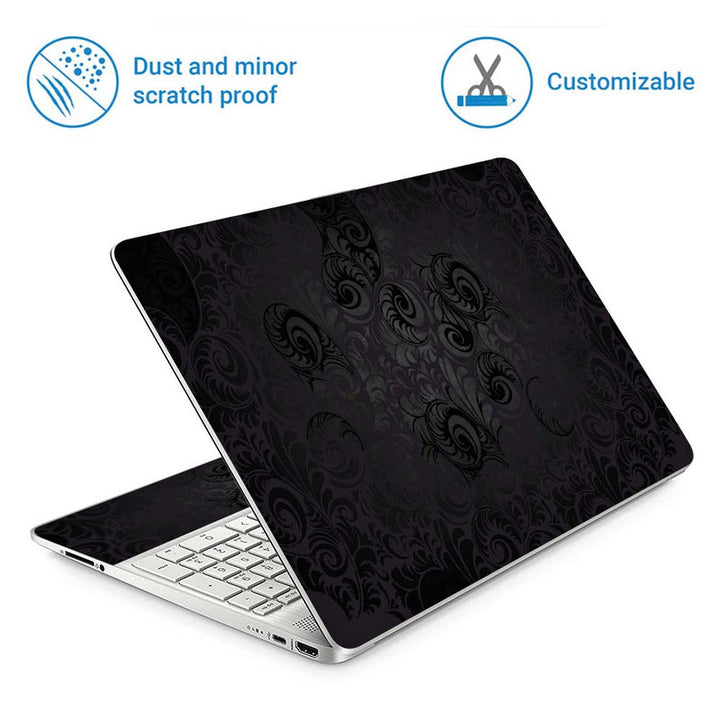 Full Panel Laptop Skin - Blur Floral on Black