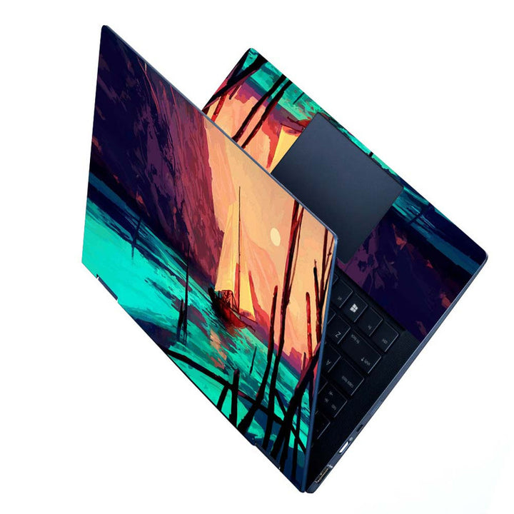 Full Panel Laptop Skin - Boat Green Water