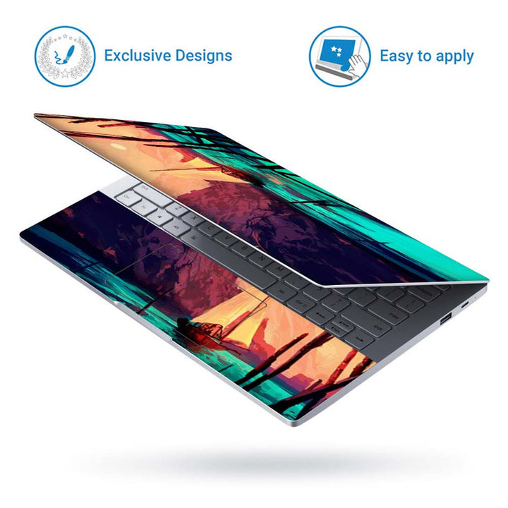 Full Panel Laptop Skin - Boat Green Water