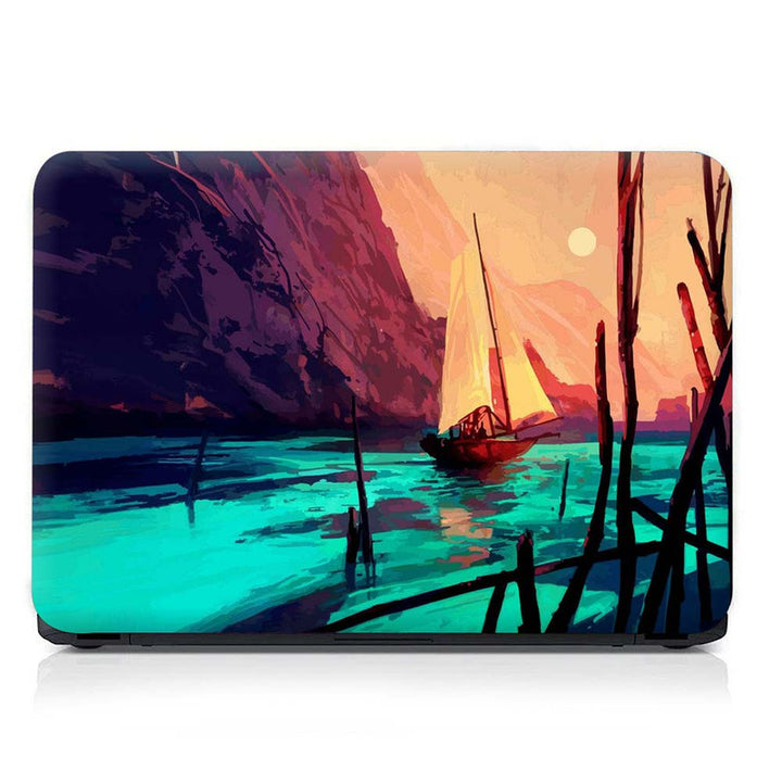 Full Panel Laptop Skin - Boat Green Water