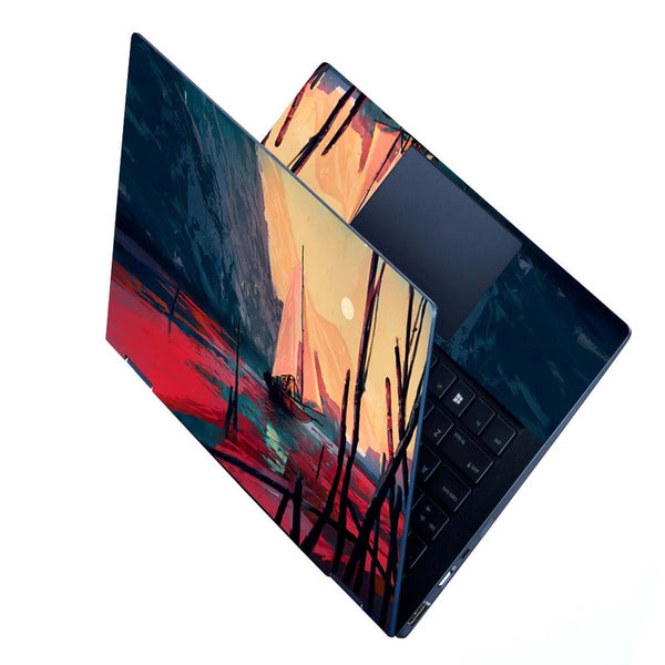 Full Panel Laptop Skin - Boat Red Water