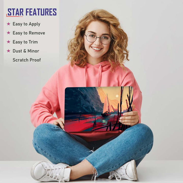 Full Panel Laptop Skin - Boat Red Water