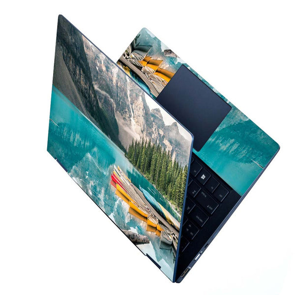 Full Panel Laptop Skin - Boats on Green Water