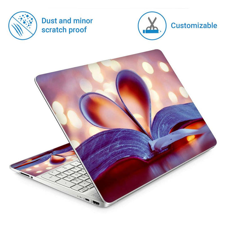 Full Panel Laptop Skin - Book Heart