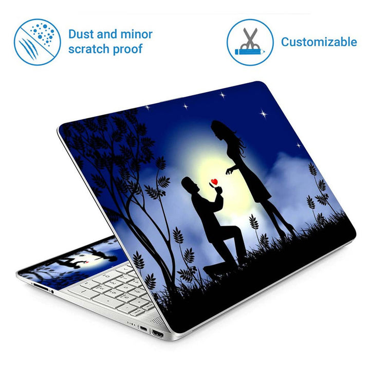 Full Panel Laptop Skin - Boy Give Love Symbol to Girl