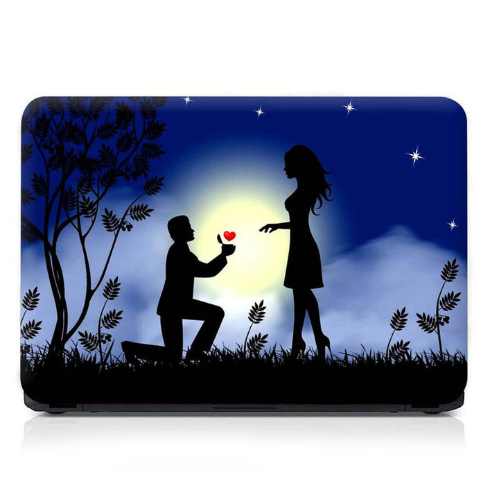 Full Panel Laptop Skin - Boy Give Love Symbol to Girl