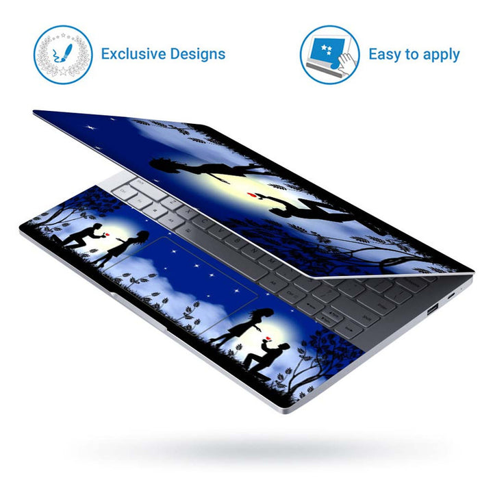 Full Panel Laptop Skin - Boy Give Love Symbol to Girl